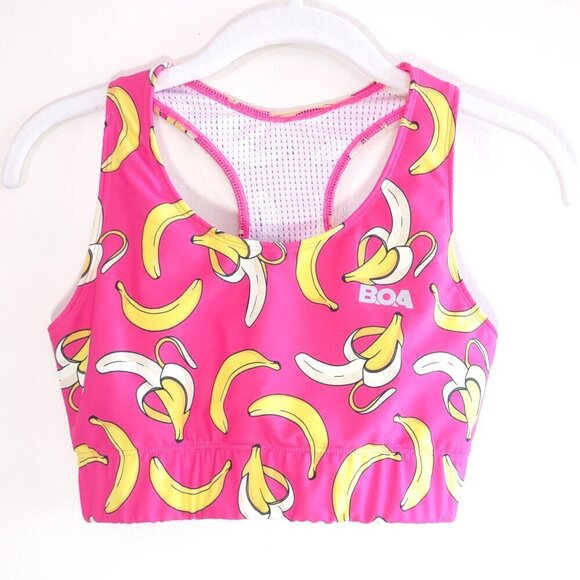 B.O.A. 'Gone Bananas Performance Bra Supportive Sports Racer Back USA Medium - Picture 3 of 7